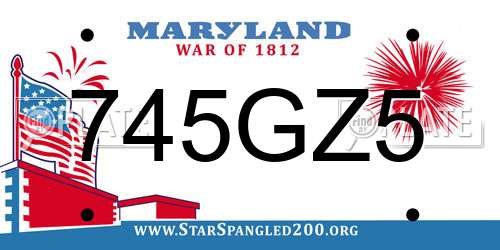 745GZ5 Maryland License Plate