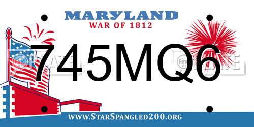 745MQ6 Maryland License Plate