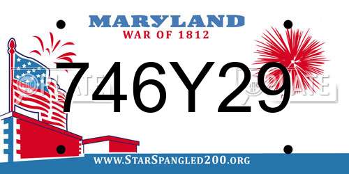 746Y29 Maryland License Plate