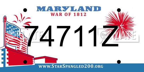 74711Z Maryland License Plate