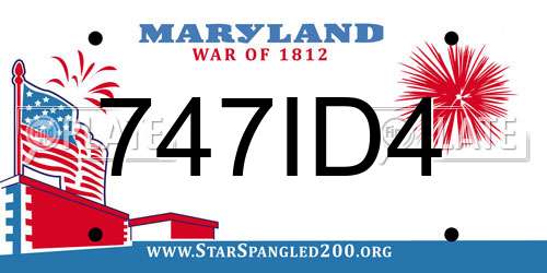747ID4 Maryland License Plate