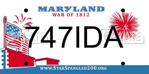 747IDA Maryland License Plate