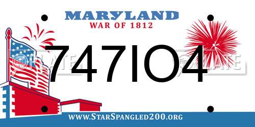 747IO4 Maryland License Plate