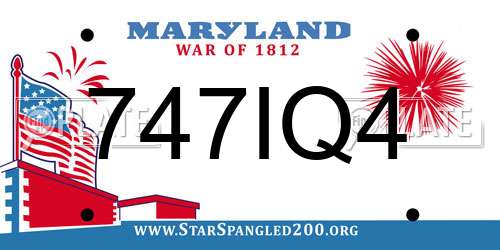 747IQ4 Maryland License Plate