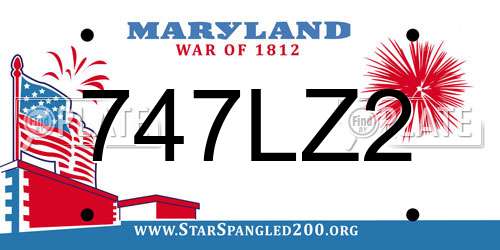 747LZ2 Maryland License Plate