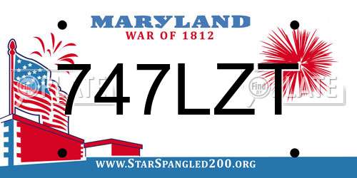 747LZT Maryland License Plate