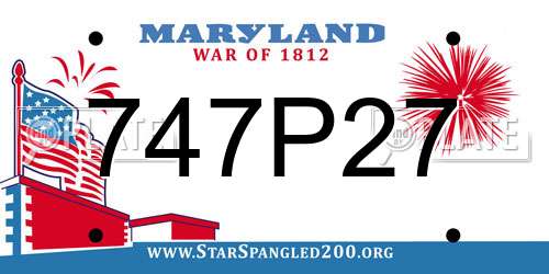 747P27 Maryland License Plate