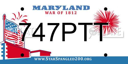 747PTT Maryland License Plate