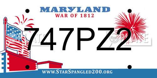 747PZ2 Maryland License Plate