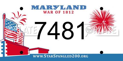 7481 Maryland License Plate