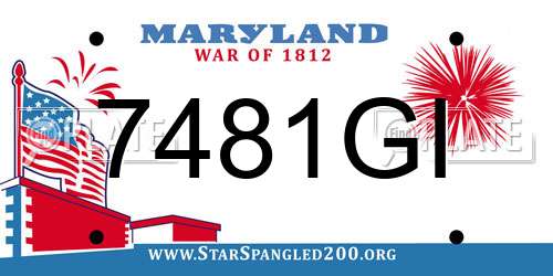 7481GI Maryland License Plate