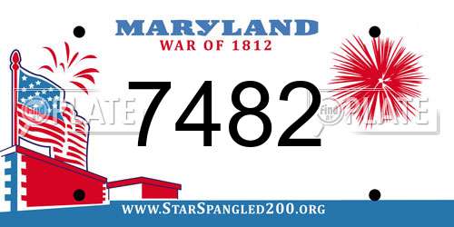 7482 Maryland License Plate