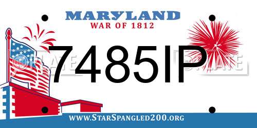 7485IP Maryland License Plate