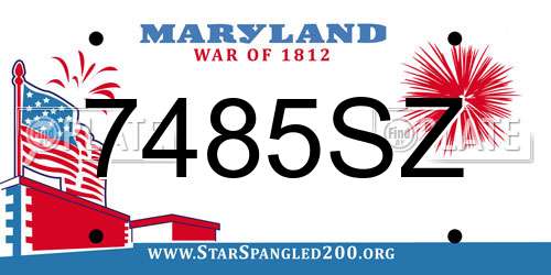 7485SZ Maryland License Plate