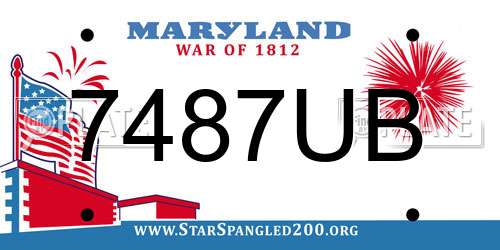 7487UB Maryland License Plate