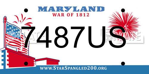 7487US Maryland License Plate