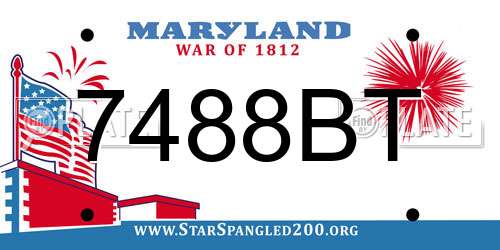 7488BT Maryland License Plate
