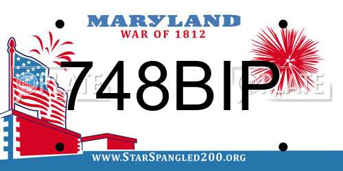 748BIP Maryland License Plate
