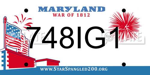 748IG1 Maryland License Plate
