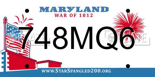 748MQ6 Maryland License Plate