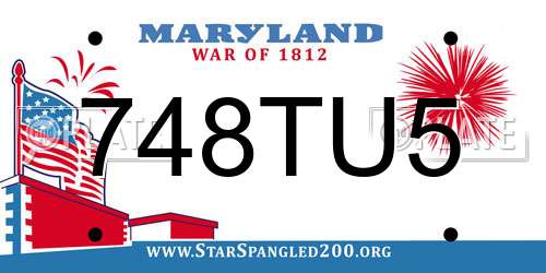 748TU5 Maryland License Plate