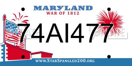 74AI477 Maryland License Plate