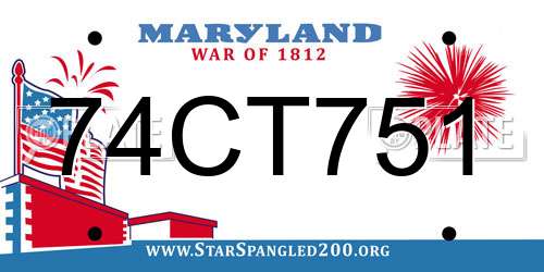 74CT751 Maryland License Plate