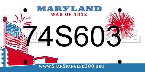 74S603 Maryland License Plate