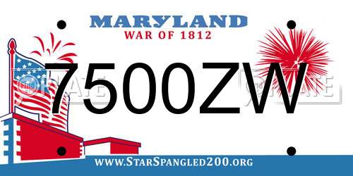 7500ZW Maryland License Plate