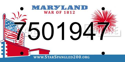 7501947 Maryland License Plate