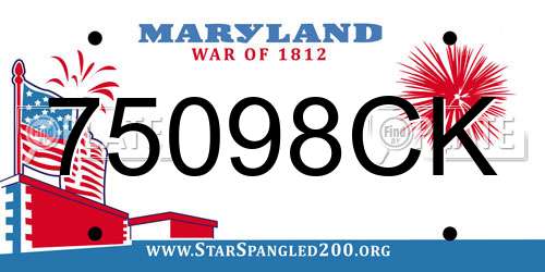 75098CK Maryland License Plate
