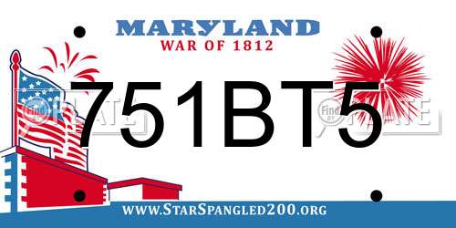 751BT5 Maryland License Plate