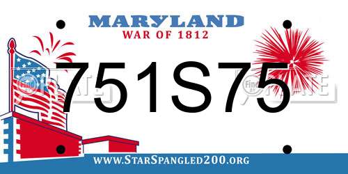 751S75 Maryland License Plate