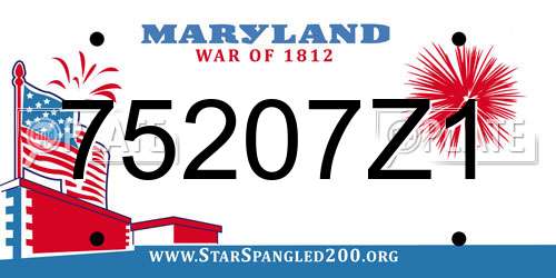 75207Z1 Maryland License Plate