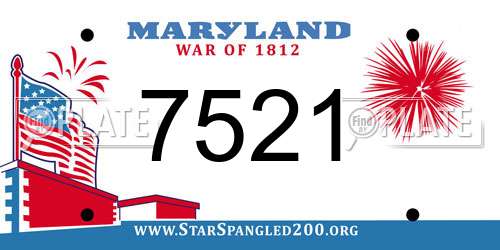 7521 Maryland License Plate