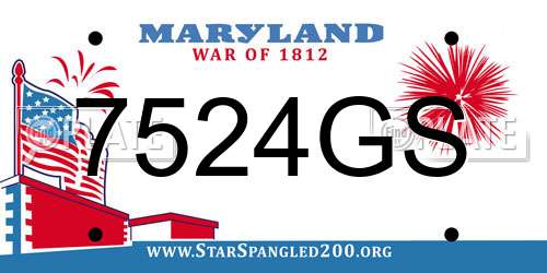 7524GS Maryland License Plate