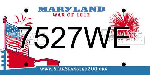 7527WE Maryland License Plate