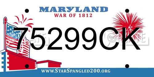 75299CK Maryland License Plate