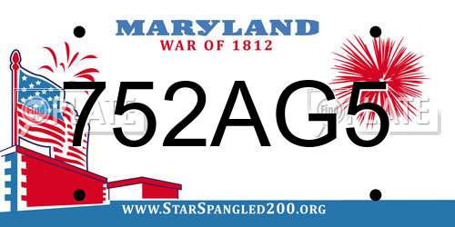 752AG5 Maryland License Plate