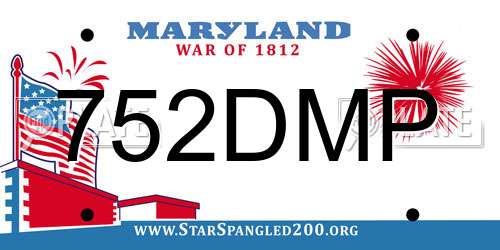 752DMP Maryland License Plate