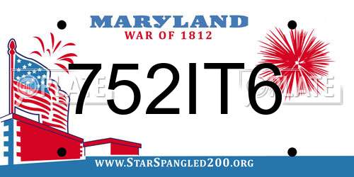 752IT6 Maryland License Plate