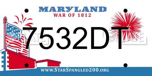 7532DT Maryland License Plate