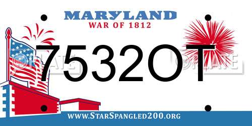 7532OT Maryland License Plate