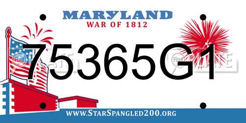 75365G1 Maryland License Plate