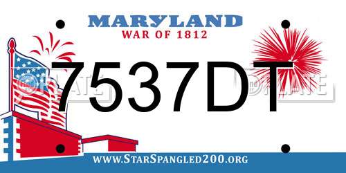 7537DT Maryland License Plate
