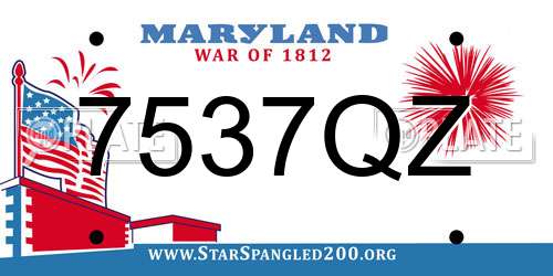 7537QZ Maryland License Plate