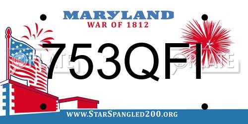 753QFI Maryland License Plate