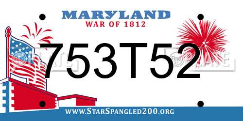 753T52 Maryland License Plate