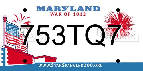 753TQ7 Maryland License Plate