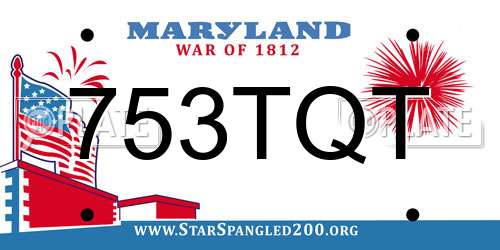 753TQT Maryland License Plate